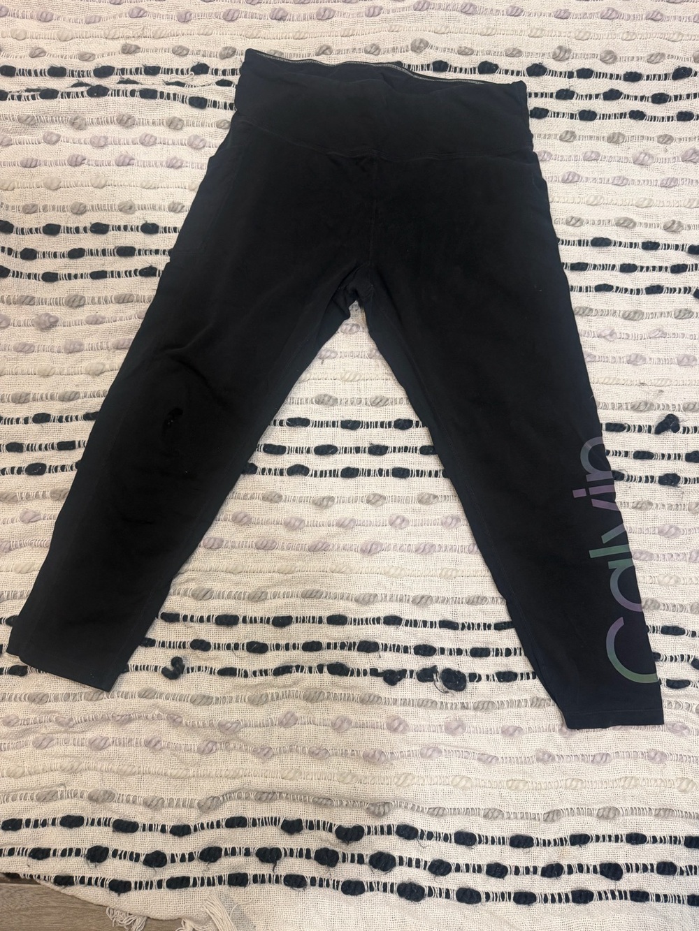 Calvin Klein Black Capri Leggings with Side Logo